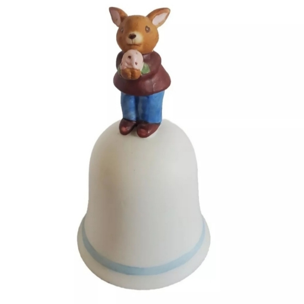 Susan LaBelle Vintage 1987 Brown Bunny Ceramic Bell Collectible Decor Easter